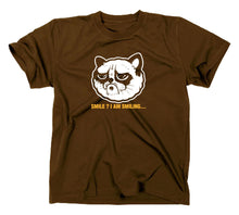 Lade das Bild in den Galerie-Viewer, Styletex23 T-Shirt Herren Grumpy Cat, braun, XXL