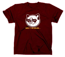 Lade das Bild in den Galerie-Viewer, Styletex23 T-Shirt Herren Grumpy Cat, maroon, XXL