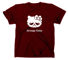 Lade das Bild in den Galerie-Viewer, Styletex23 T-Shirt Herren Grumpy Kitty Kitten, maroon, XXL
