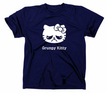 Lade das Bild in den Galerie-Viewer, Styletex23 T-Shirt Herren Grumpy Kitty Kitten, navy, XXL