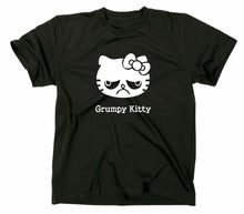 Lade das Bild in den Galerie-Viewer, Styletex23 T-Shirt Herren Grumpy Kitty Kitten, schwarz, XXL