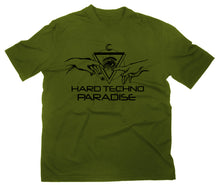 Lade das Bild in den Galerie-Viewer, Styletex23 T-Shirt Herren Hard Techno Paradise Logo, oliv, XXL