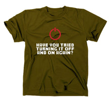 Lade das Bild in den Galerie-Viewer, Styletex23 T-Shirt Herren Have you tried turning it off and on again Fun, oliv, XXL