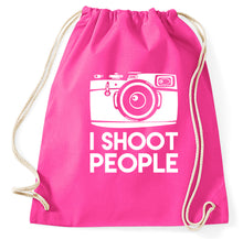 Lade das Bild in den Galerie-Viewer, I Shoot People Fotograf Fotografie Turnbeutel, pink