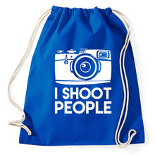 Lade das Bild in den Galerie-Viewer, I Shoot People Fotograf Fotografie Turnbeutel, royalblue