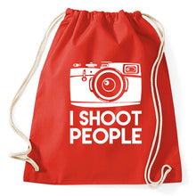 Lade das Bild in den Galerie-Viewer, I Shoot People Fotograf Fotografie Turnbeutel, red