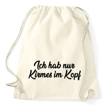 Lade das Bild in den Galerie-Viewer, Ich hab nur Kirmes im Kopf Fun Turnbeutel Sportbeutel Gym Bag, natur