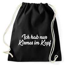 Lade das Bild in den Galerie-Viewer, Ich hab nur Kirmes im Kopf Fun Turnbeutel Sportbeutel Gym Bag, schwarz