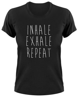 Styletex23 T-Shirt Damen Inhale Exhale Repeat, Yoga Om Shiva Shakti Pilates