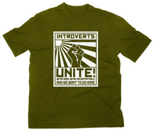 Lade das Bild in den Galerie-Viewer, Styletex23 T-Shirt Herren Introverts Unite Fun, oliv, XXL