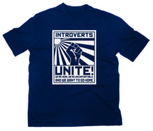 Lade das Bild in den Galerie-Viewer, Styletex23 T-Shirt Herren Introverts Unite Fun, navy, XXL