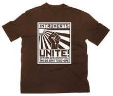 Lade das Bild in den Galerie-Viewer, Styletex23 T-Shirt Herren Introverts Unite Fun, braun, XXL