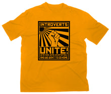 Lade das Bild in den Galerie-Viewer, Styletex23 T-Shirt Herren Introverts Unite Fun, gelb, XXL