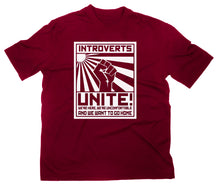 Lade das Bild in den Galerie-Viewer, Styletex23 T-Shirt Herren Introverts Unite Fun, maroon, XXL