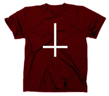 Lade das Bild in den Galerie-Viewer, Styletex23 T-Shirt Herren Inverted Cross Crucifix, 666, maroon, XXL
