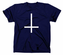 Lade das Bild in den Galerie-Viewer, Styletex23 T-Shirt Herren Inverted Cross Crucifix, 666, navy, XXL