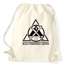 Lade das Bild in den Galerie-Viewer, Kalima Eskrima Arnis FMA MMA Logo Turnbeutel, natur