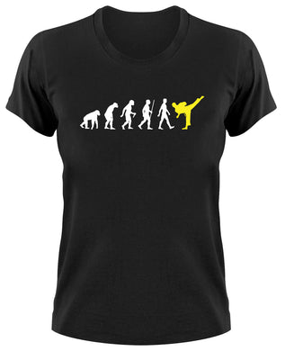 Styletex23 T-Shirt Damen Karate Fun Evolution of Man