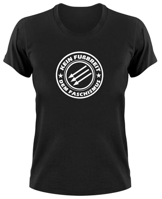 Styletex23 T-Shirt Damen Kein Fußbreit dem Faschismus Logo