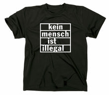 Lade das Bild in den Galerie-Viewer, Styletex23 T-Shirt Herren Kein Mensch ist illegal, schwarz, XXL