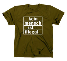Lade das Bild in den Galerie-Viewer, Styletex23 T-Shirt Herren Kein Mensch ist illegal, oliv, XXL