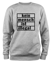 Lade das Bild in den Galerie-Viewer, Styletex23 Sweatshirt Kein Mensch ist illegal, XXL grau