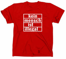 Lade das Bild in den Galerie-Viewer, Styletex23 T-Shirt Herren Kein Mensch ist illegal, rot, XXL