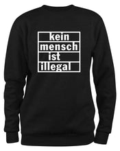 Lade das Bild in den Galerie-Viewer, Styletex23 Sweatshirt Kein Mensch ist illegal, schwarz XXL