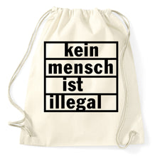 Lade das Bild in den Galerie-Viewer, Styletex23 Turnbeutel Kein Mensch ist illegal