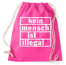 Lade das Bild in den Galerie-Viewer, Styletex23 Turnbeutel Kein Mensch ist illegal