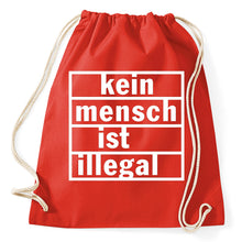 Lade das Bild in den Galerie-Viewer, Styletex23 Turnbeutel Kein Mensch ist illegal