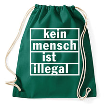 Lade das Bild in den Galerie-Viewer, Styletex23 Turnbeutel Kein Mensch ist illegal