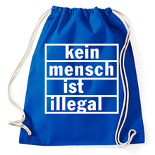 Lade das Bild in den Galerie-Viewer, Styletex23 Turnbeutel Kein Mensch ist illegal