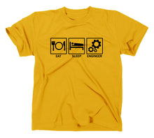 Lade das Bild in den Galerie-Viewer, Styletex23 T-Shirt Herren Eat Sleep Engineer Fun, gelb, XXL