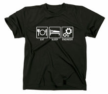 Lade das Bild in den Galerie-Viewer, Styletex23 T-Shirt Herren Eat Sleep Engineer Fun, schwarz, XXL