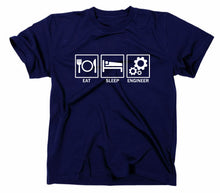 Lade das Bild in den Galerie-Viewer, Styletex23 T-Shirt Herren Eat Sleep Engineer Fun, navy, XXL