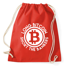 Lade das Bild in den Galerie-Viewer, Long Bitcoin Short The Bankers Turnbeutel Sportbeutel Gym Bag, red
