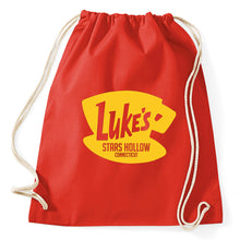 Lade das Bild in den Galerie-Viewer, Luke's Stars Hollow Diner Cafe Logo Fan Turnbeutel, Aufdruck, red