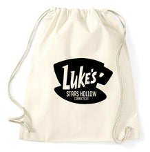 Lade das Bild in den Galerie-Viewer, Luke's Stars Hollow Diner Cafe Logo Fan Turnbeutel, Aufdruck, natur