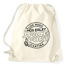 Lade das Bild in den Galerie-Viewer, Mos Eisley Space Port Bar Live Music Band Fun Fan Logo Turnbeutel, natur