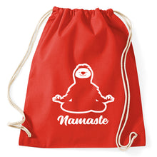 Lade das Bild in den Galerie-Viewer, Namaste Faultier Sloth Turnbeutel Sportbeutel Gym Bag, red