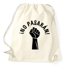 Lade das Bild in den Galerie-Viewer, No Pasaran Fist Zeichen Faust Turnbeutel, natur