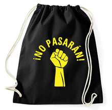 Lade das Bild in den Galerie-Viewer, No Pasaran Fist Zeichen Faust Turnbeutel, schwarz