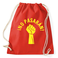 Lade das Bild in den Galerie-Viewer, No Pasaran Fist Zeichen Faust Turnbeutel, red