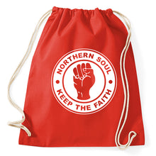 Lade das Bild in den Galerie-Viewer, Northern Soul Music Logo Turnbeutel, red