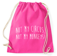 Lade das Bild in den Galerie-Viewer, Not My Circus Not My Monkeys Fun Turnbeutel Sportbeutel Gym Bag, pink