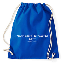 Lade das Bild in den Galerie-Viewer, Pearson Specter Litt Suits Fan Logo Turnbeutel, royalblue