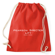 Lade das Bild in den Galerie-Viewer, Pearson Specter Litt Suits Fan Logo Turnbeutel, red