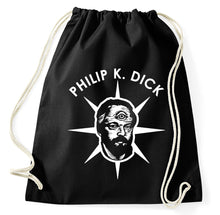 Lade das Bild in den Galerie-Viewer, Philip K Dick Fan Portrait Turnbeutel, Aufdruck , schwarz