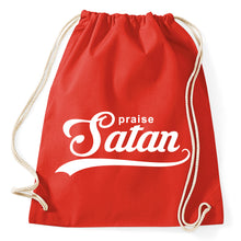 Lade das Bild in den Galerie-Viewer, Praise Satan Fun Turnbeutel Sportbeutel Gym Bag, red